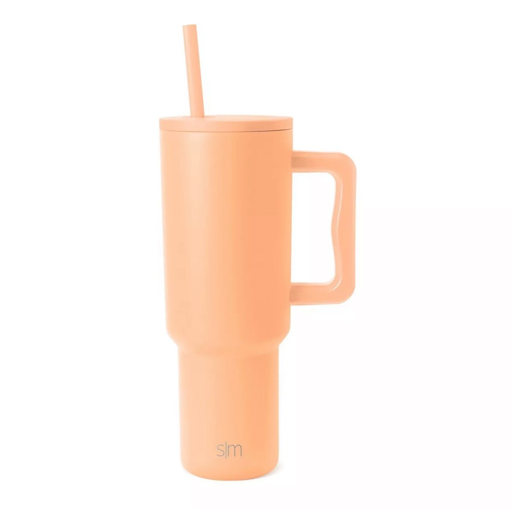 Peach Tumbler with Handle